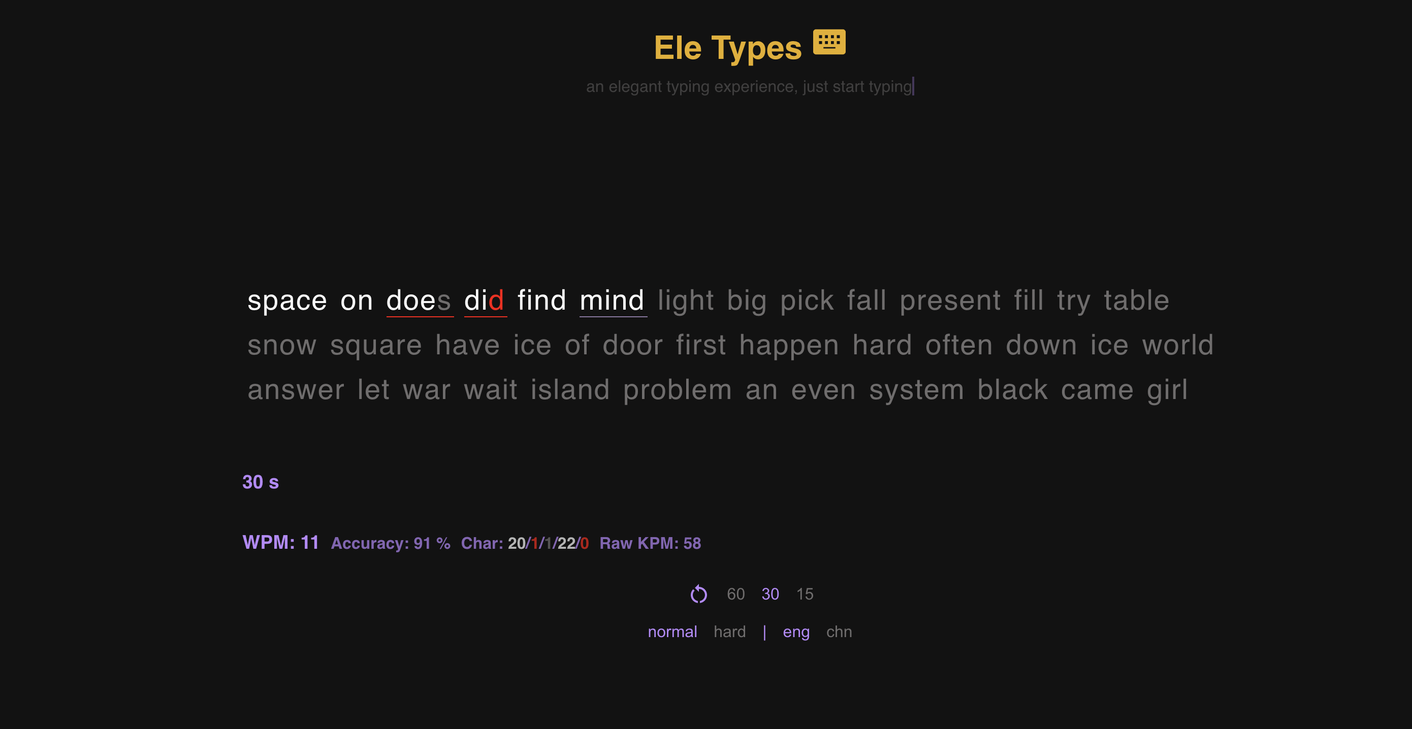 Eletypes screenshot